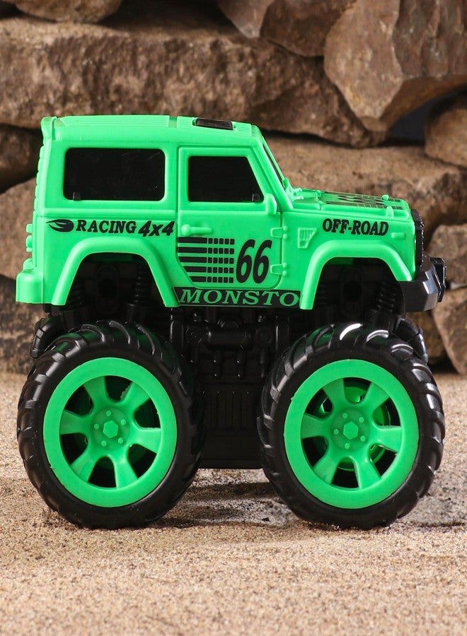 Stylbase Baby Toy Car Pull Back Vehicles Monster Truck Baby Boys Toys Best Birthday Gift for Kids Baby Boys & Girls Plastic Car for Kids Khilona (Age 2 to 5 Years 4x4 inches Green) - Image 4
